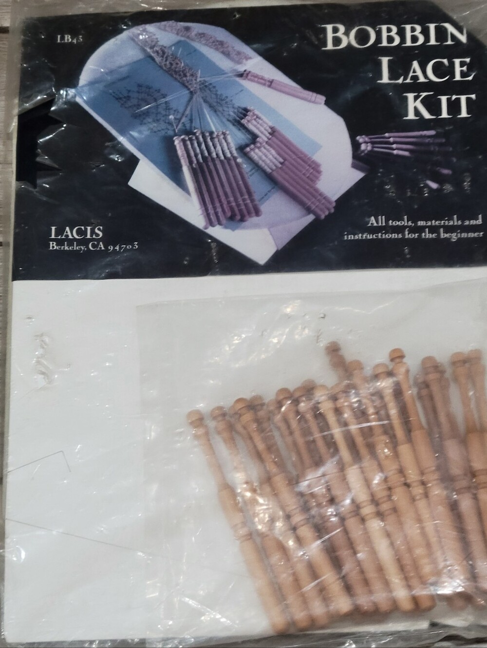Lacis Bobbin Lace Making Kit LB43 Sealed Complete